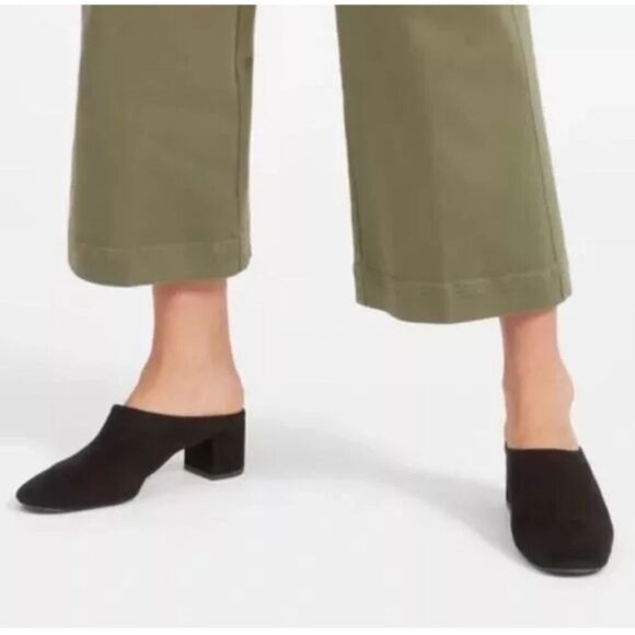 Everlane The Day Heel Mule Slip On Black Suede sz - Picture 1 of 10
